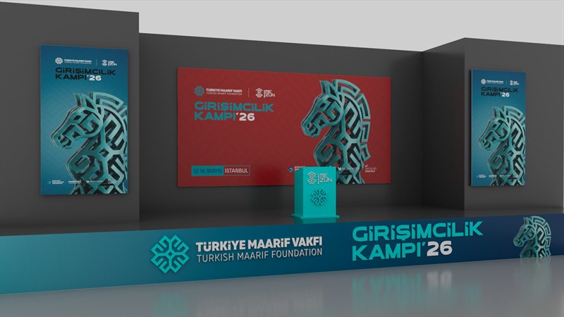 Türkiye Maarif Vakfı Girişimcilik Kampı ’26 sahne tasarımı